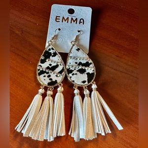 BLACK AND WHITE ZEBRA EARRINGS